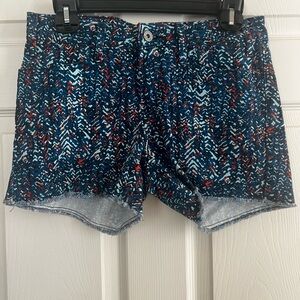 Levi Strauss navy red light blue abstract Jean shorts